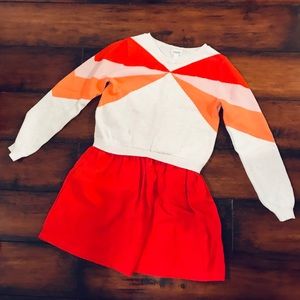 GYMBOREE // Knit Sweater Dress Cream Red Pink